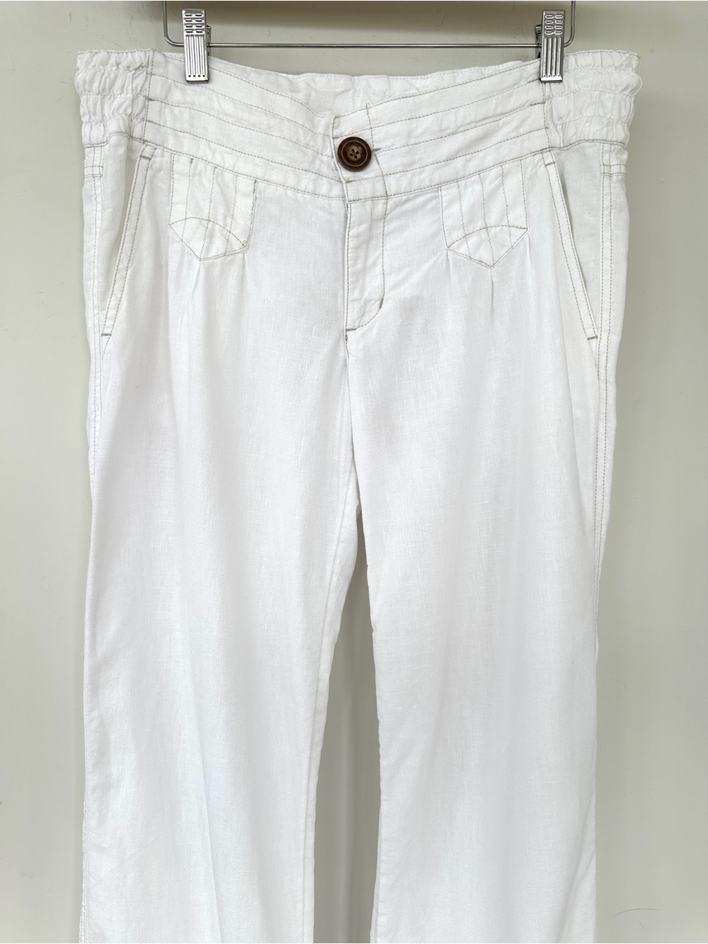 Athleta Casual Linen Pants, Medium Rise, Straight Legs, Relaxed Fit - Picture 4 of 13